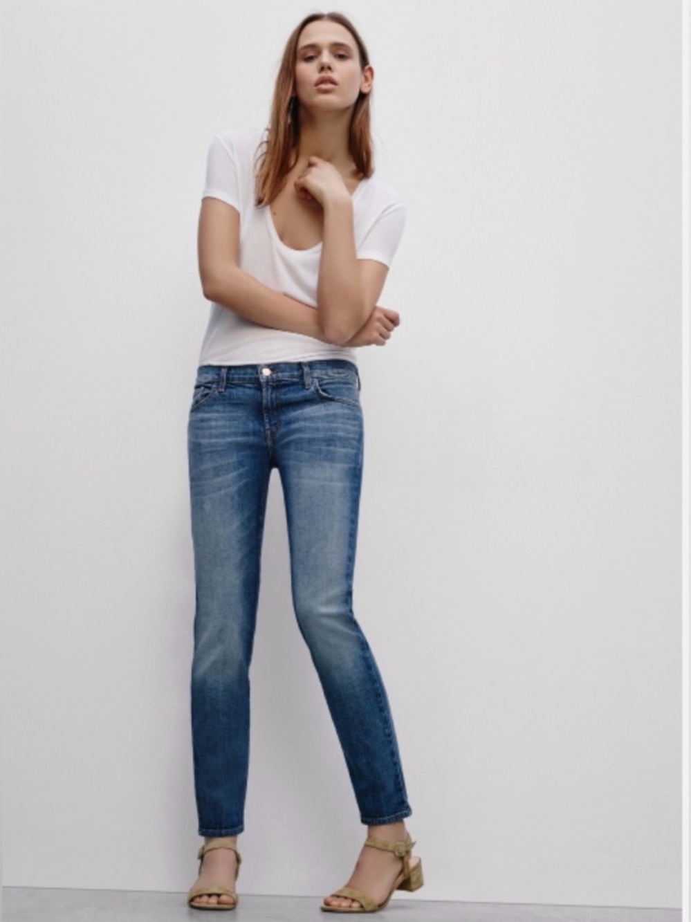J Brand Cropped Ellis Rival Mid Rise Jeans